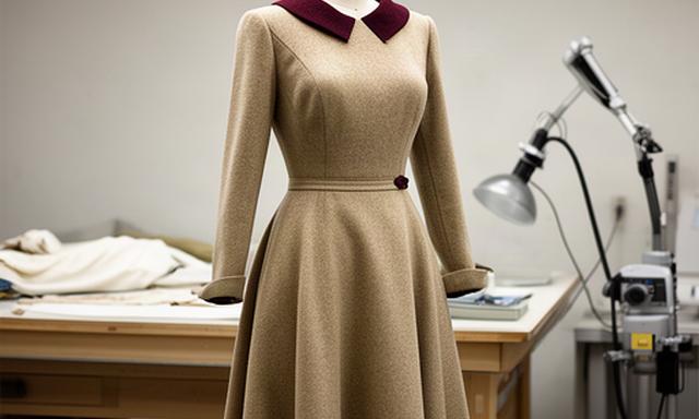 1960s wool dress on a mannequin after gentle odour treatment in a garment care studio